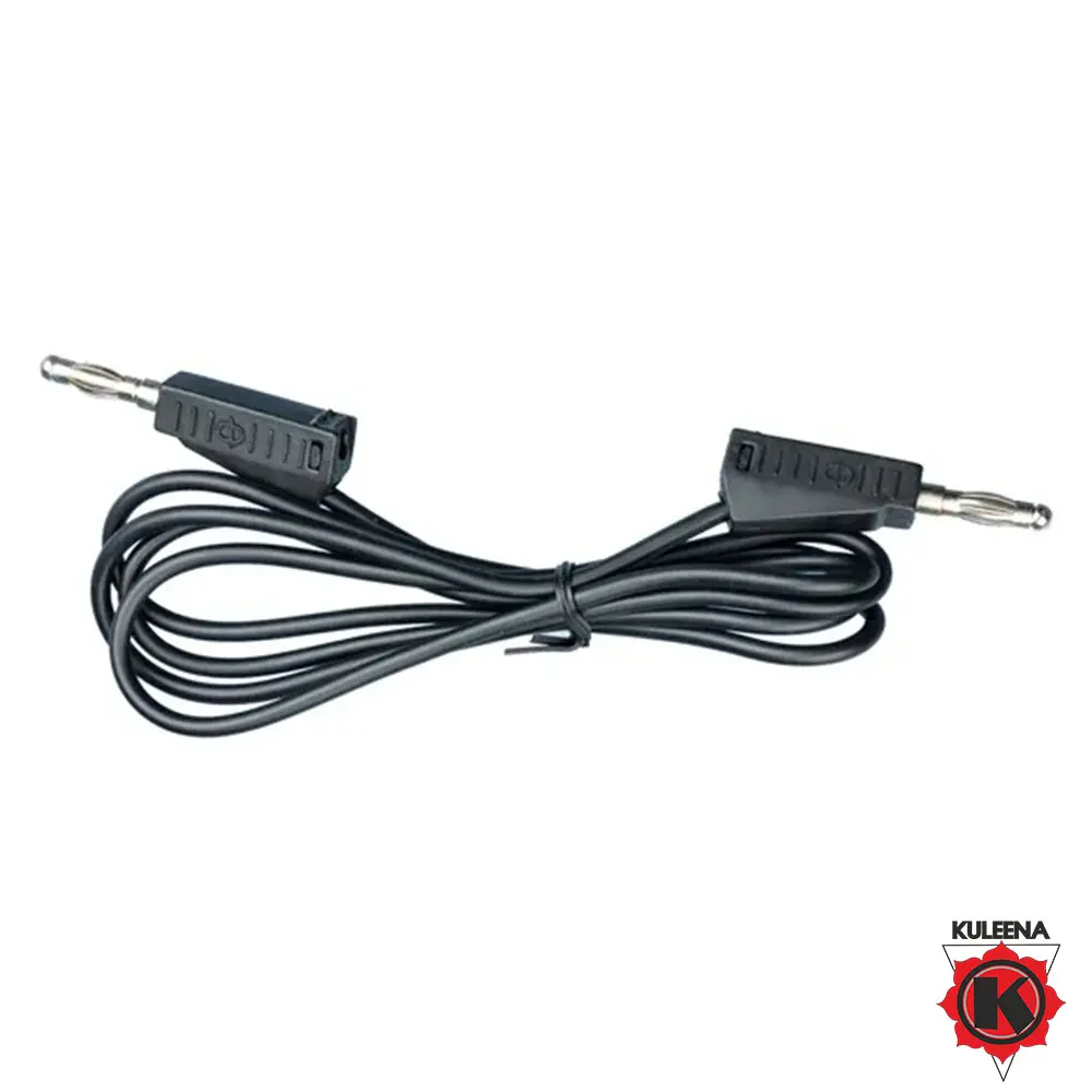 4mm Stackable Plug Leads, Black - 1000mm